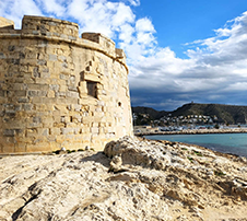 Historisches Castillo de Moraira Costa Blanca in der Nähe von Ferienhäusern