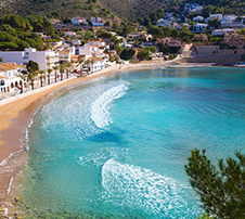 Bester Sandstrand El Portet Moraira Costa Blanca für Ferienhausmiete